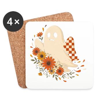 Ghost Ghost Botany Flowers Blossoms Mystical - Coasters (set of 4) - white - Front