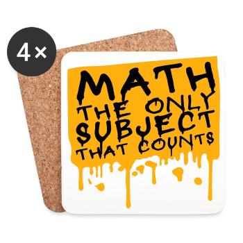 Les mathématiques La seule matière qui compte Nerd Mathe Logo - Dessous de verre (lot de 4) - blanc - Devant