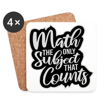 Les mathématiques La seule matière qui compte Nerd Mathe Logo - Dessous de verre (lot de 4) - blanc - Devant