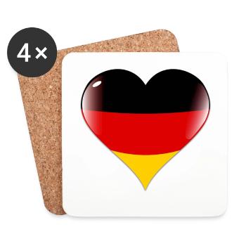 DEUTSCHLAND GERMANY EUROPA DEUTSCHE SPORT FAN - Untersetzer (4er-Set) - Weiß - Vorne