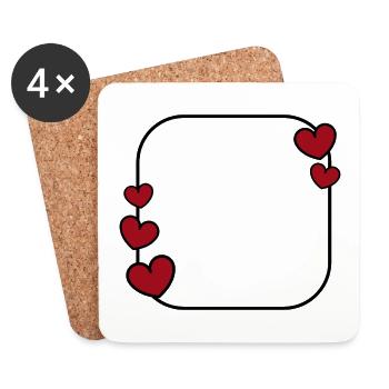 Heart Frame - Coasters (set of 4) - white - Front