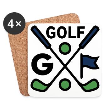 Golfschläger Golfsport Golfclub Herrenausflug - Untersetzer (4er-Set) - Weiß - Vorne