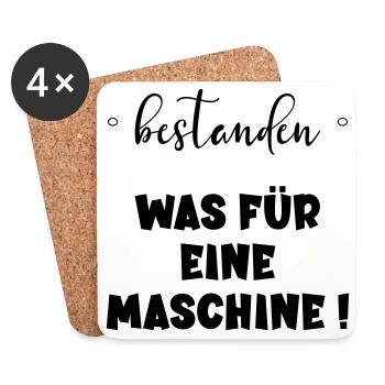 Abschluss Bestanden - Maschine - Untersetzer (4er-Set) - Weiß - Vorne