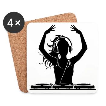 DJ Festival Party Girl - Coasters (set of 4) - white - Front