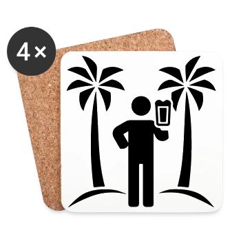 Urlaub Symbol Party - Untersetzer (4er-Set) - Weiß - Vorne