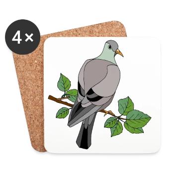 Vogeltaube - Untersetzer (4er-Set) - Weiß - Vorne