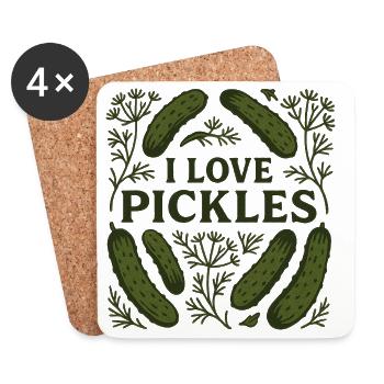 I Love Pickles - Coasters (set of 4) - white - Front