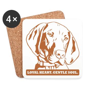 Vizsla – Loyal Heart, Gentle Soul - Coasters (set of 4) - white - Front