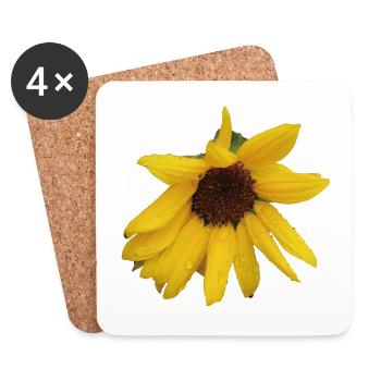 Moody_Wild_Sunflower_Botanical_Print - Coasters (set of 4) - white - Front