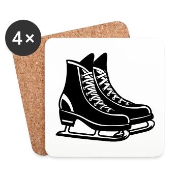 Schlittschuhe - Untersetzer (4er-Set) - Weiß - Vorne