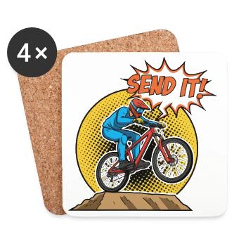 Send It MBT Bike Jump - Coasters (set of 4) - white - Front