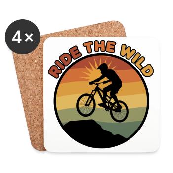 Ride the Wild: Mountain E-MTB E-Bike - Coasters (set of 4) - white - Front