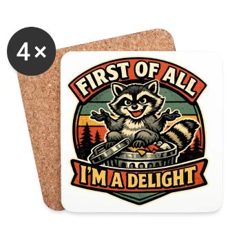 Waldtier Raccoon: Ich bin eine Freude - Untersetzer (4er-Set) - Weiß - Vorne