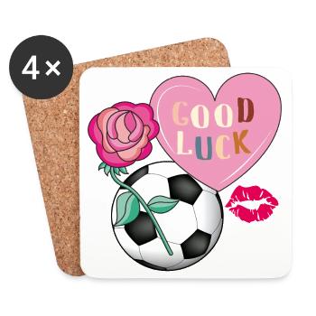 J’adore le football - Dessous de verre (lot de 4) - blanc - Devant