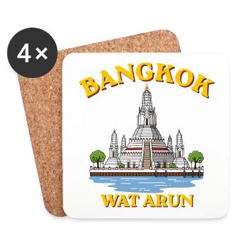 Bangkok Wat Arun  - Coasters (set of 4) - white - Front