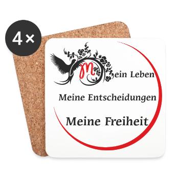 Mein Leben Entscheidungen Freiheit - Untersetzer (4er-Set) - Weiß - Vorne