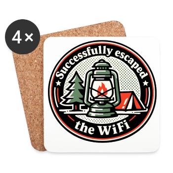 Feu de camp au lieu du Wi-Fi - Dessous de verre (lot de 4) - blanc - Devant