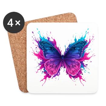 Schmetterling - Untersetzer (4er-Set) - Weiß - Vorne