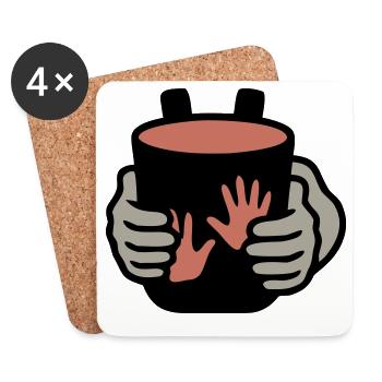 Salle d’escalade de bloc à sacs de craie - Dessous de verre (lot de 4) - blanc - Devant