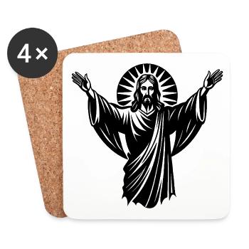 Jésus - Dessous de verre (lot de 4) - blanc - Devant