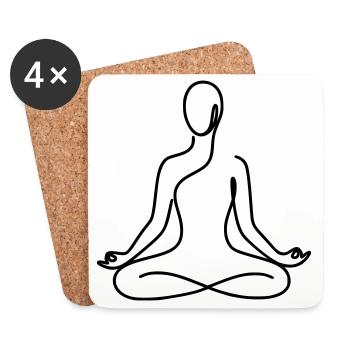 Yoga Design minimaliste - Dessous de verre (lot de 4) - blanc - Devant