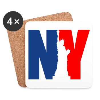 NY Freiheitsstatue, New York - Untersetzer (4er-Set) - Weiß - Vorne