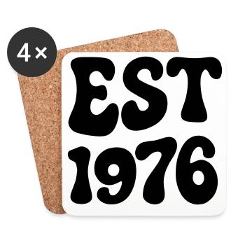 Born in 1976 - Coasters (set of 4) - white - Front