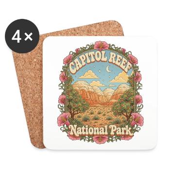 Capitol Reef National Park USA Utah Vintage - Coasters (set of 4) - white - Front
