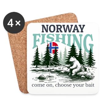 Norvège Pêche - Dessous de verre (lot de 4) - blanc - Devant