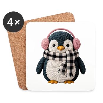 Pingouin - Dessous de verre (lot de 4) - blanc - Devant