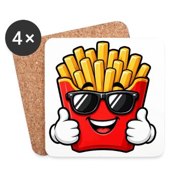 Frites Fast-food Summer Sun - Dessous de verre (lot de 4) - blanc - Devant