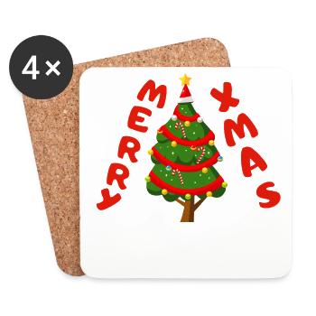 Christmas - Untersetzer (4er-Set) - Weiß - Vorne