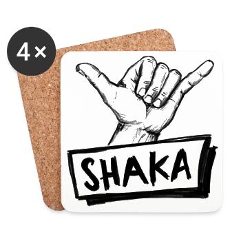 Shaka Surfgruß Handzeichen – Illustration - Untersetzer (4er-Set) - Weiß - Vorne