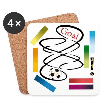 But de football - Dessous de verre (lot de 4) - blanc - Devant