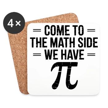 Viens à la page de maths. Nous avons un gâteau pi. - Dessous de verre (lot de 4) - blanc - Devant