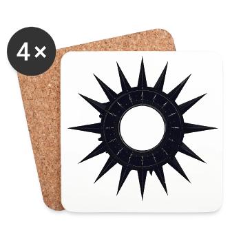 Night Star Sun Ring - Coasters (set of 4) - white - Front