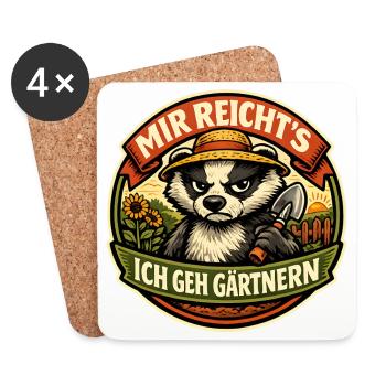 Mir reicht's Panda Garten-Spruch - Untersetzer (4er-Set) - Weiß - Vorne