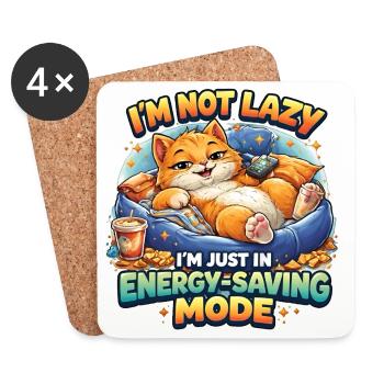 Cats in energy-saving mode - Coasters (set of 4) - white - Front