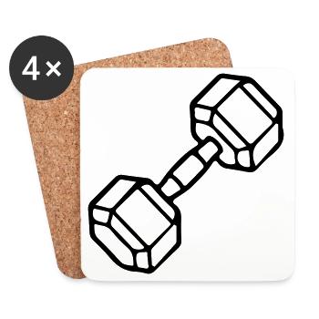 Entraînement avec haltères Icon - Dessous de verre (lot de 4) - blanc - Devant
