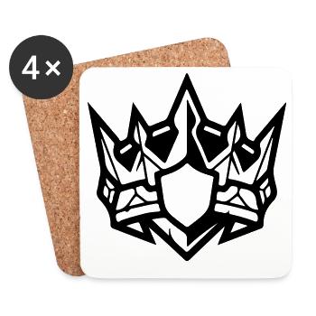 Krone Symbol - Untersetzer (4er-Set) - Weiß - Vorne