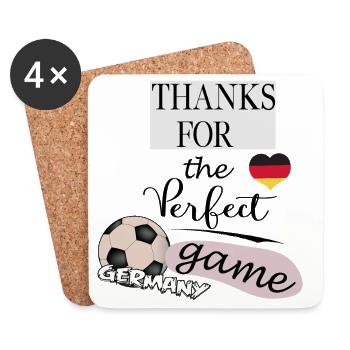 Thanks for the game Germany Football - Coasters (set of 4) - white - Front