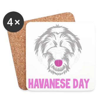 Havaneser Hund - Untersetzer (4er-Set) - Weiß - Vorne