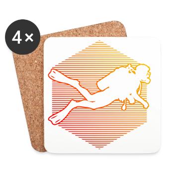 Scuba Diving Geschenkidee für Unterwasserabenteuer - Untersetzer (4er-Set) - Weiß - Vorne