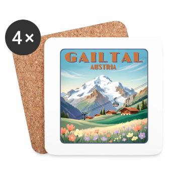 Vallée de Gailtal - Dessous de verre (lot de 4) - blanc - Devant