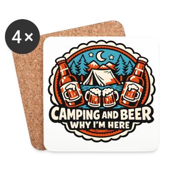 Camping and beer Why I stayed here - Coasters (set of 4) - white - Front