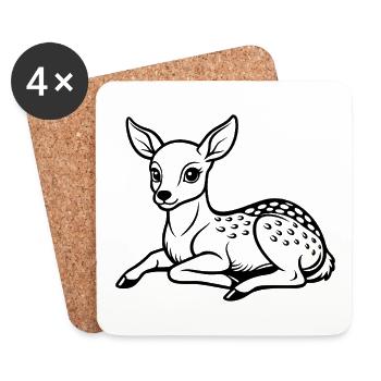 Baby Deer - Coasters (set of 4) - white - Front