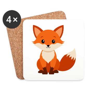 Baby fox - Coasters (set of 4) - white - Front