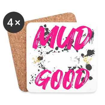Mud looks good Schlammlauf Mud Run Muddy Race - Coasters (set of 4) - white - Front