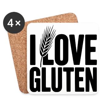 J’adore le gluten - Dessous de verre (lot de 4) - blanc - Devant