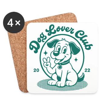 Dog Lover Club Cute Puppy Design - Coasters (set of 4) - white - Front